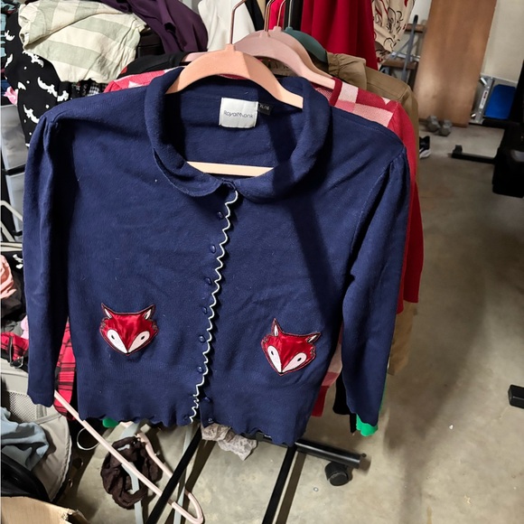 Modcloth Blue and Red Vintage Cardigan - Picture 3 of 3